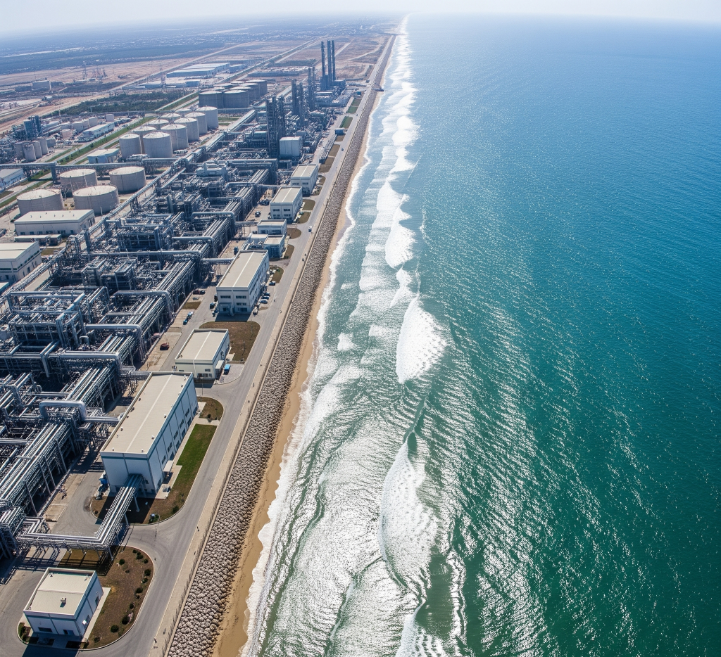 A close-up look at the sophisticated engineering behind a modern Reverse Osmosis (RO) desalination plant, showcasing the technology required to produce high-purity water for industrial use.