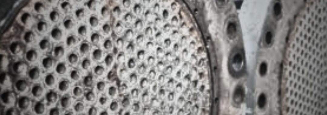 Perbandingan kondisi tube sheet heat exchanger sebelum dan sesudah dibersihkan dari endapan kerak scaling dan fouling.
