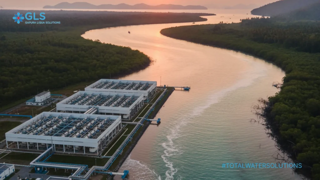 Brackish water adalah air payau yang terdapat di muara sungai dan pesisir