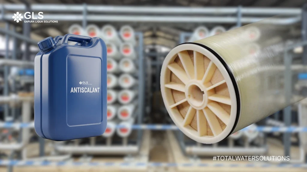 Antiscalant untuk desalinasi air laut digunakan pada sistem Reverse Osmosis untuk mencegah kerak dan memperpanjang umur membran RO.