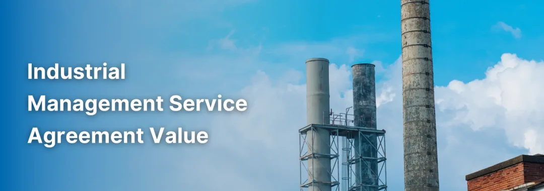 Large industrial manufacturing plant with smoke stacks, illustrating the operational scale that benefits from an Industrial Management Service Agreement by Gapura Liqua Solutions.