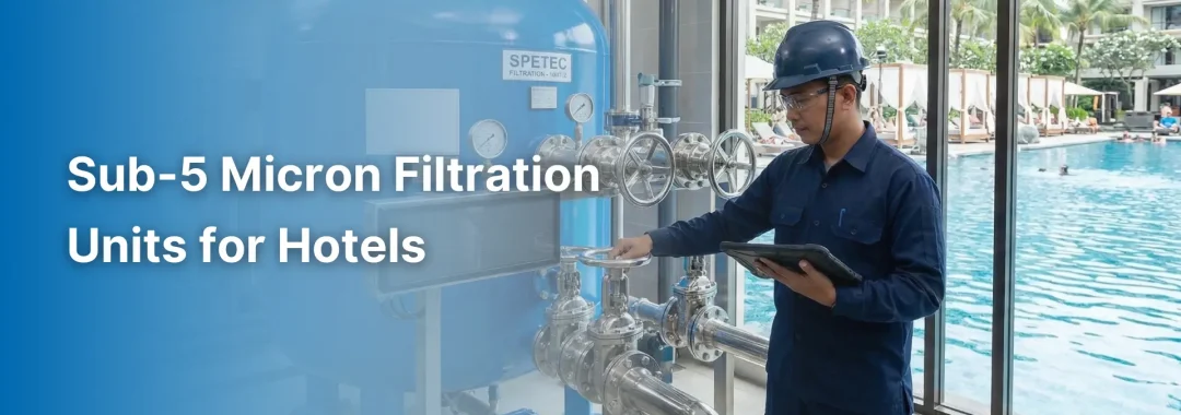 A technical cross-section of sub-5 micron filtration units utilizing AFM to provide crystal-clear water for a luxury resort.