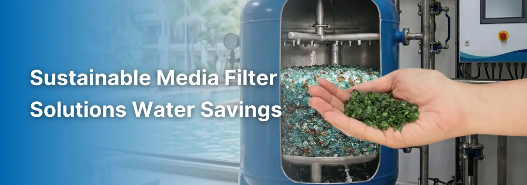 An industrial filter cross-section showcasing sustainable media filter solutions like AFM glass media used in luxury hotel water treatment.
