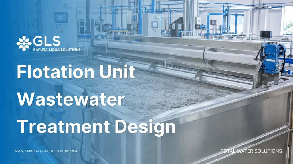 Industrial flotation unit wastewater treatment system engineered by PT Gapura Liqua Solutions for effective suspended solids removal.