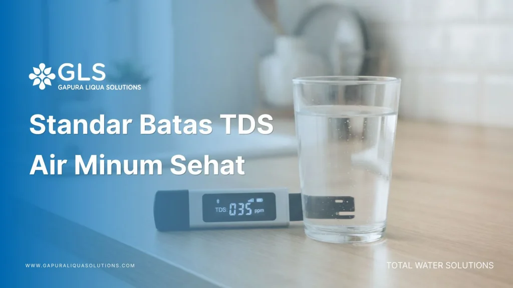 Pengujian kualitas air minum menggunakan TDS digital untuk memastikan batas tds air minum sehat terpenuhi secara ideal.