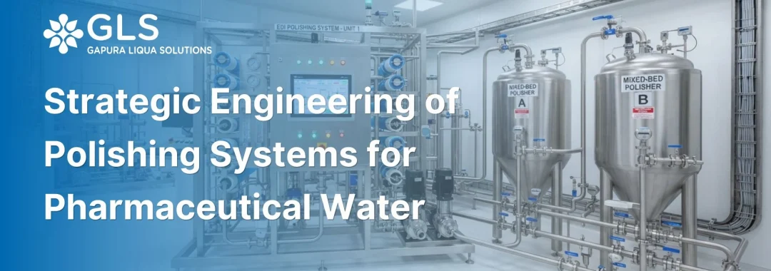 Advanced stainless steel polishing systems for pharmaceutical water treatment engineered by PT Gapura Liqua Solutions.