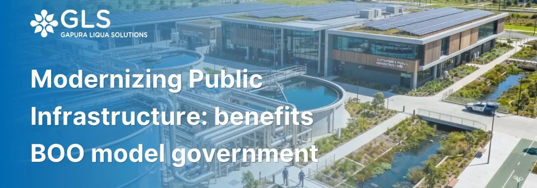 Modern municipal water treatment plant constructed under a Build-Own-Operate (BOO) government partnership by PT Gapura Liqua Solutions.